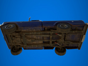 f100 1976 old blue Modelo 3D
