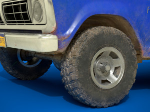 f100 1976 old blue Modelo 3D
