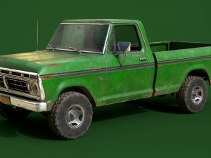 f100 1976 old green 3Dモデル