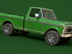 f100 1976 old green 3Dモデル
