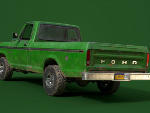 f100 1976 old green 3Dモデル