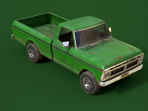 f100 1976 old green 3Dモデル