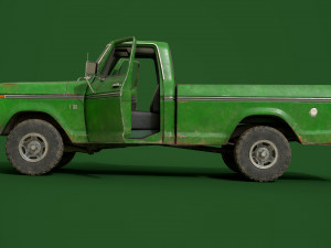 f100 1976 old green 3Dモデル