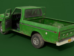 f100 1976 old green 3Dモデル