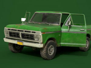 f100 1976 old green 3Dモデル