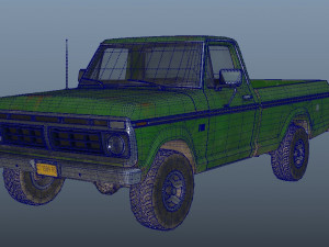 f100 1976 old green 3Dモデル