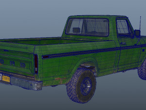 f100 1976 old green 3Dモデル