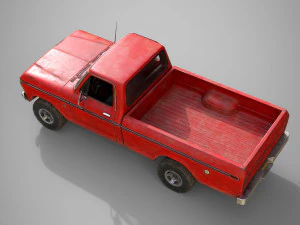 f100 1976 old red 3D Model