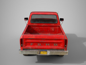 f100 1976 old red Modèle 3D