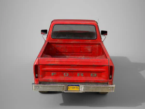 f100 1976 old red 3D Model
