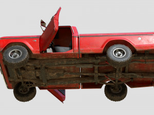 f100 1976 old red Modèle 3D