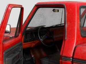 f100 1976 old red Modèle 3D