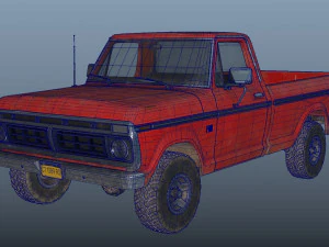 f100 1976 old red 3D Model