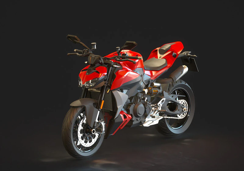 Base model Ducati Streetfighter V2 2025 3D Model .c4d .max .obj .3ds .fbx .stl .blend