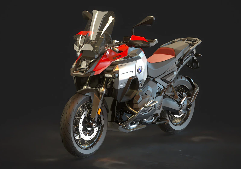 Base model BMW R1300G Adventure 2025 3D Model .c4d .max .obj .3ds .fbx .stl .blend 