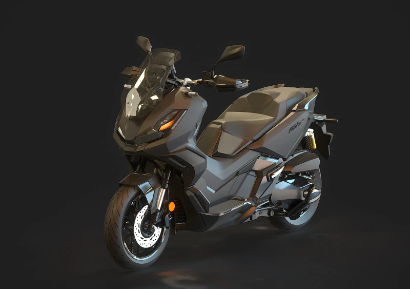 Base model Honda ADV 350 2025 3D Model .c4d .max .obj .3ds .fbx .stl .blend 