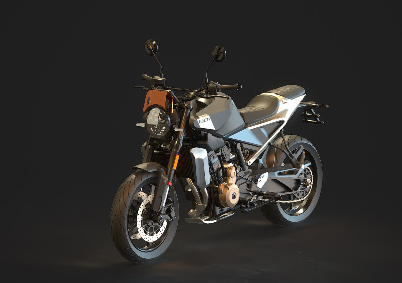 Husqvarna Svartpilen 801 2024 3D 모델 .c4d .max .obj .3ds .fbx .stl .blend