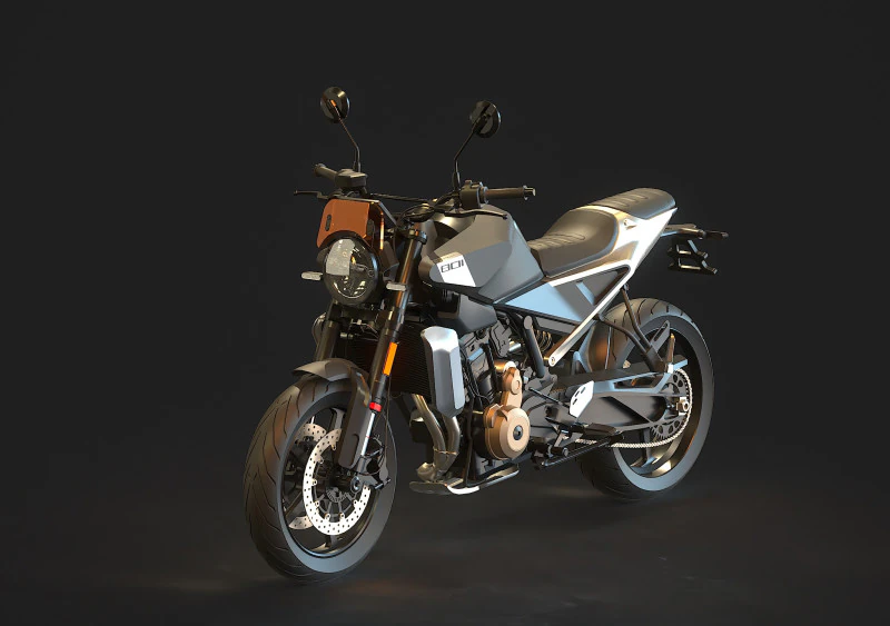 Husqvarna Svartpilen 801 2024 3D Model .c4d .max .obj .3ds .fbx .stl .blend 