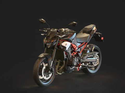 Modelo básico Kawasaki Z900 2025 Modelo 3D