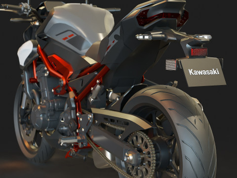 Base model Kawasaki Z900 2025 Model 3D