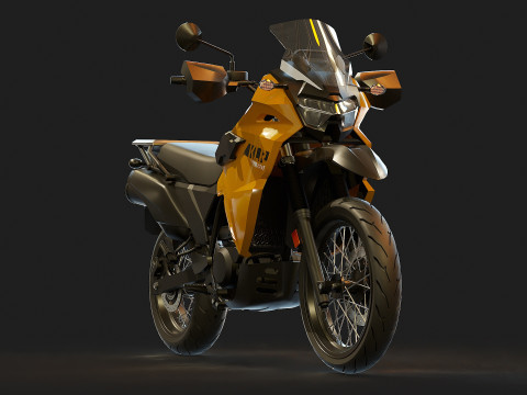 Base model Kawasaki KLR 650 2023 Modelo 3D