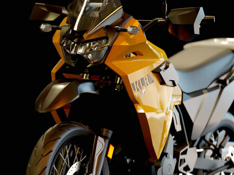 Base model Kawasaki KLR 650 2023 Modelo 3D