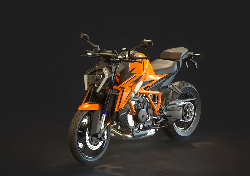 Base model KTM 1390 Super Duke 2024 3D Model .c4d .max .obj .3ds .fbx .stl .blend 