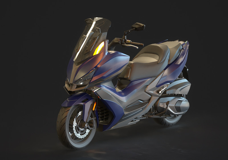 Base model Kymco Xciting 400 2020 3D 模型 .c4d .max .obj .3ds .fbx .stl .blend