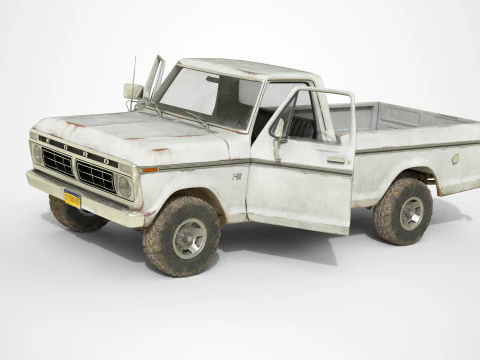 F Classic F100 pikap 1976 Eski Beyaz 3D Model