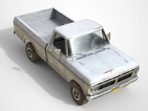 F Classic F100 pickup 1976 Old White 3D Model