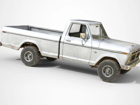 F Classic F100 pickup 1976 Old White 3D Model