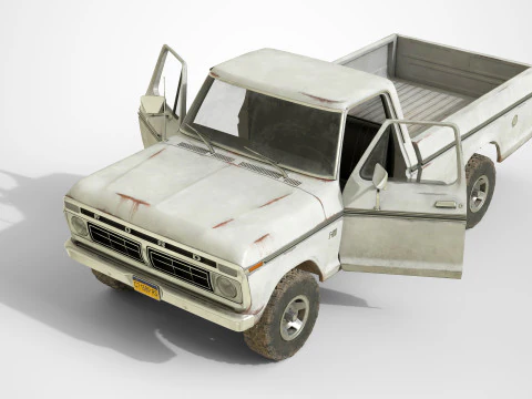 F Classic F100 pickup 1976 Old White 3D Model