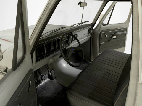F Classic F100 pickup 1976 Old White 3D Model