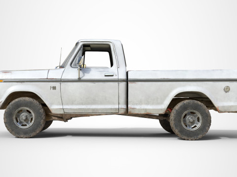 Classic pickup 1976 Old White Modèle 3D