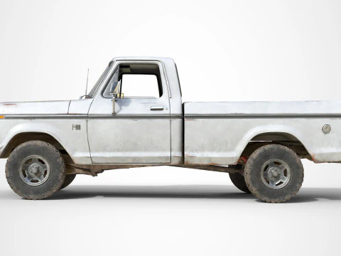 F Classic F100 pickup 1976 Old White 3D Model