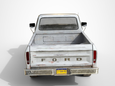 Classic pickup 1976 Old White Modèle 3D