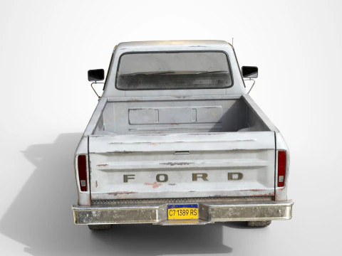 F Classic F100 pickup 1976 Old White 3D Model