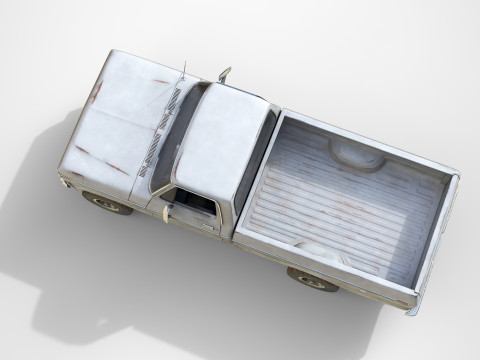 Classic pickup 1976 Old White Modèle 3D