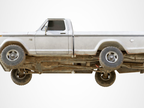 Classic pickup 1976 Old White Modèle 3D