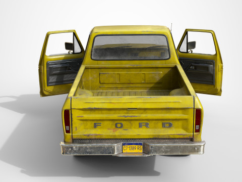 Classic pickup 1976 Old Yellow Model 3D