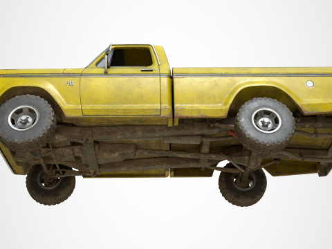 Classic pickup 1976 Old Yellow Model 3D
