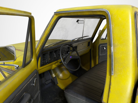 Classic pickup 1976 Old Yellow Model 3D