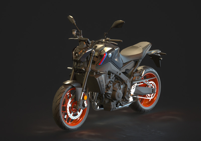 Base model Yamaha MT 09 2021 Model 3D .c4d .max .obj .3ds .fbx .stl .blend