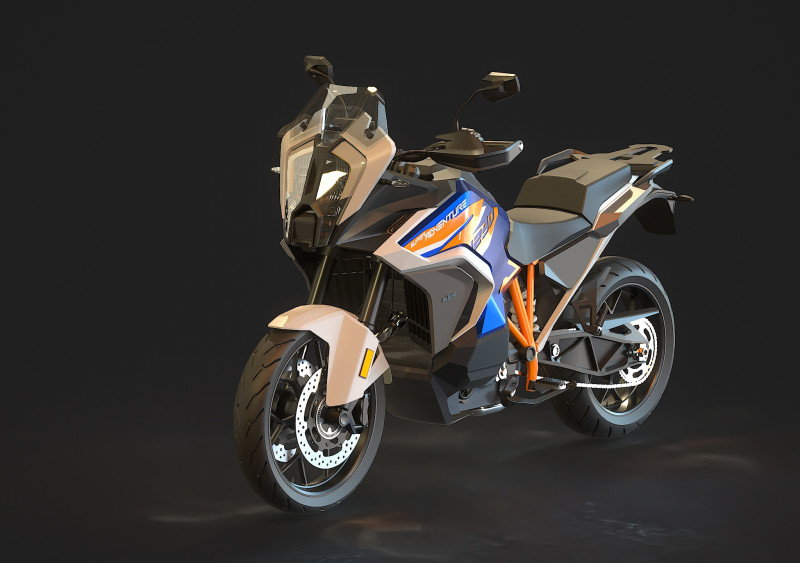 Base model KTM 1290 Super Adventure 2021 3D Модель .c4d .max .obj .3ds .fbx .stl .blend
