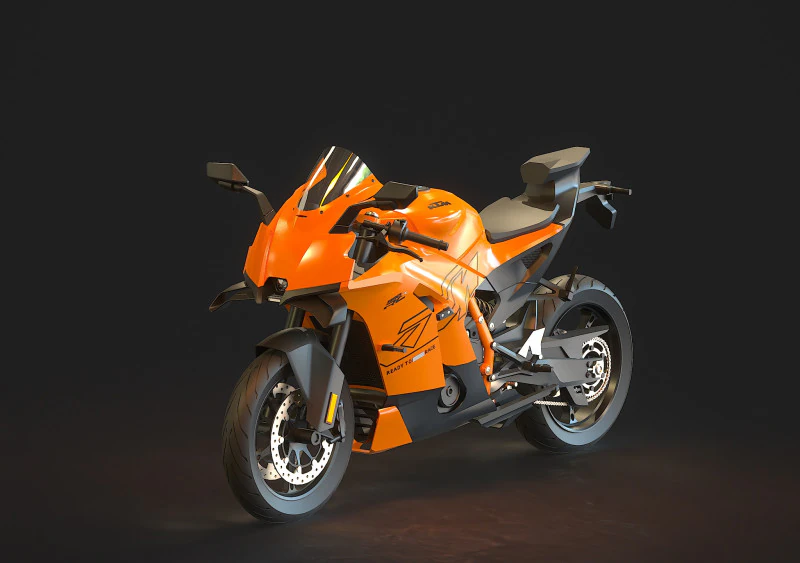 Base model KTM 990RC 2025 3D Model .c4d .max .obj .3ds .fbx .stl .blend 