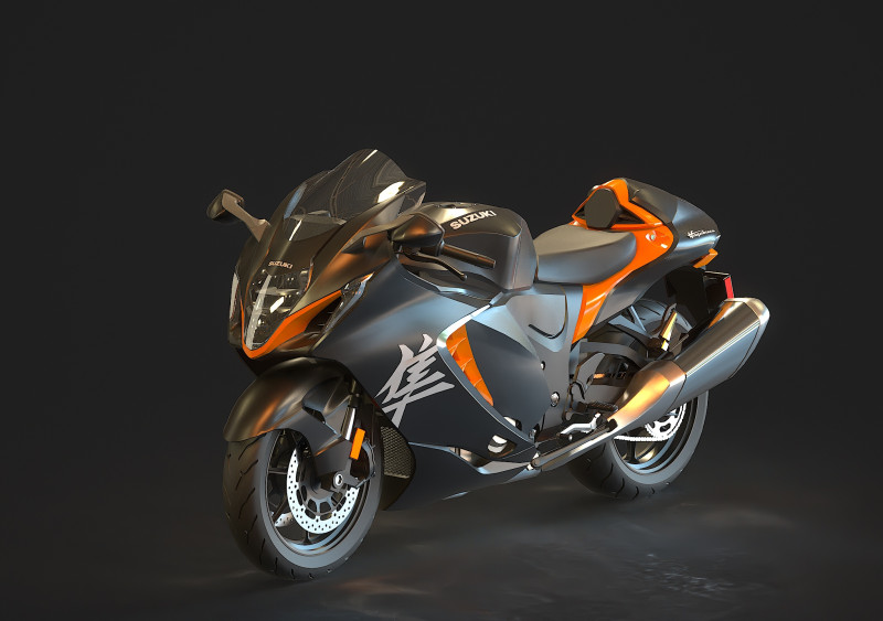 Base model Suzuki Hayabusa 2022 3D Model .c4d .max .obj .3ds .fbx .stl .blend