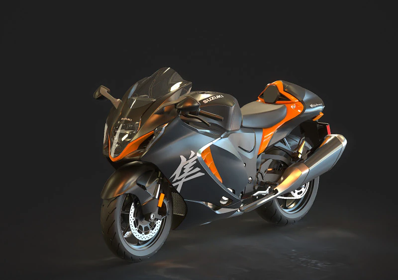Base model Suzuki Hayabusa 2022 3D Model .c4d .max .obj .3ds .fbx .stl .blend