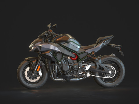 Base model Kawasaki Z H2 2021 3D-Modell