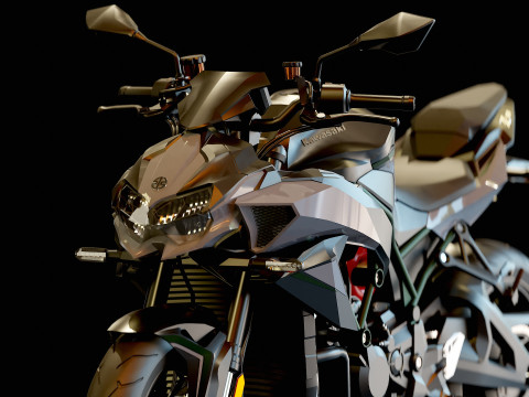 Base model Kawasaki Z H2 2021 3D-Modell