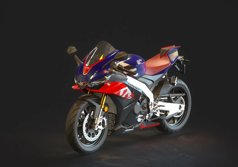 Base model Aprilia RSV 1000 2021 3D Model .c4d .max .obj .3ds .fbx .stl .blend 
